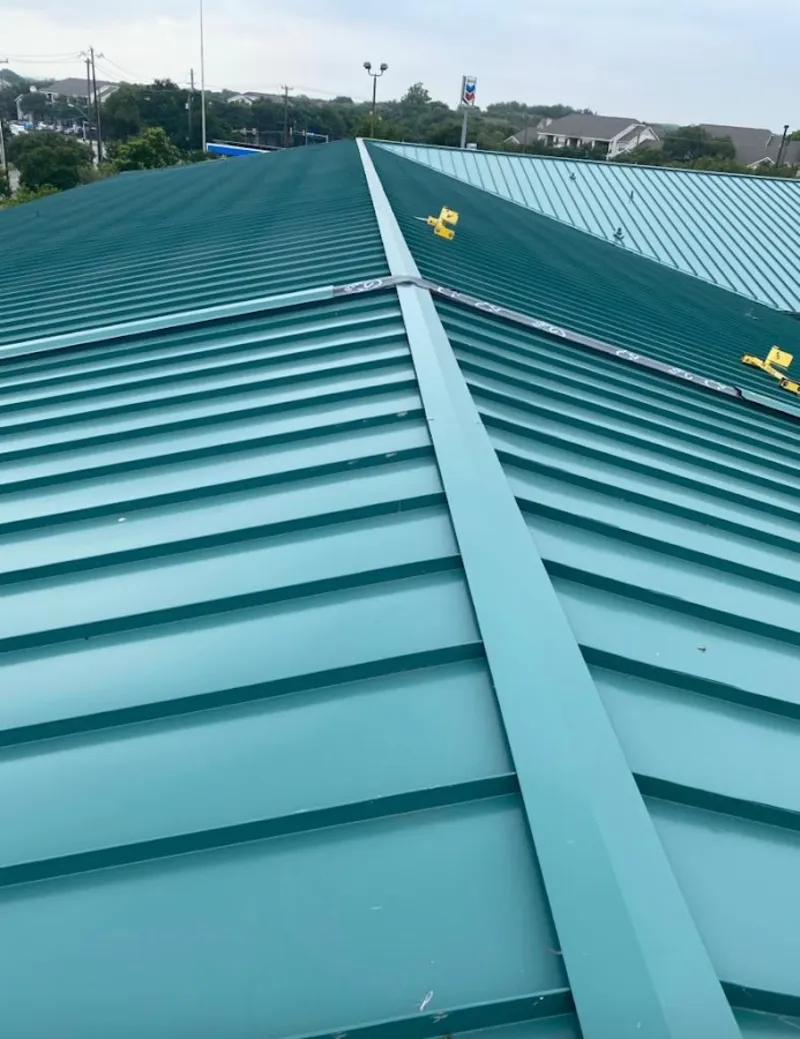 Green commercial metal roof ridge and valley for Metal Roof Repair in Mooresville
